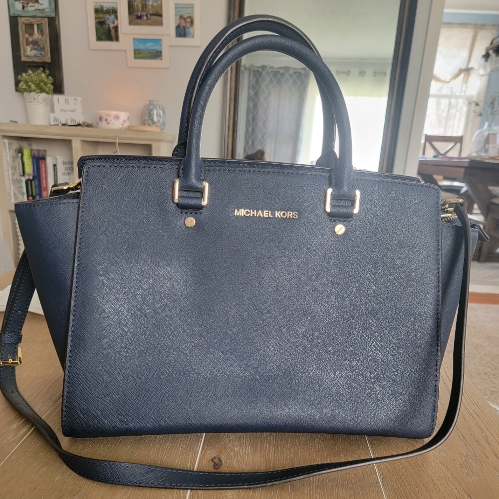 Large Saffiano Leather Satchel